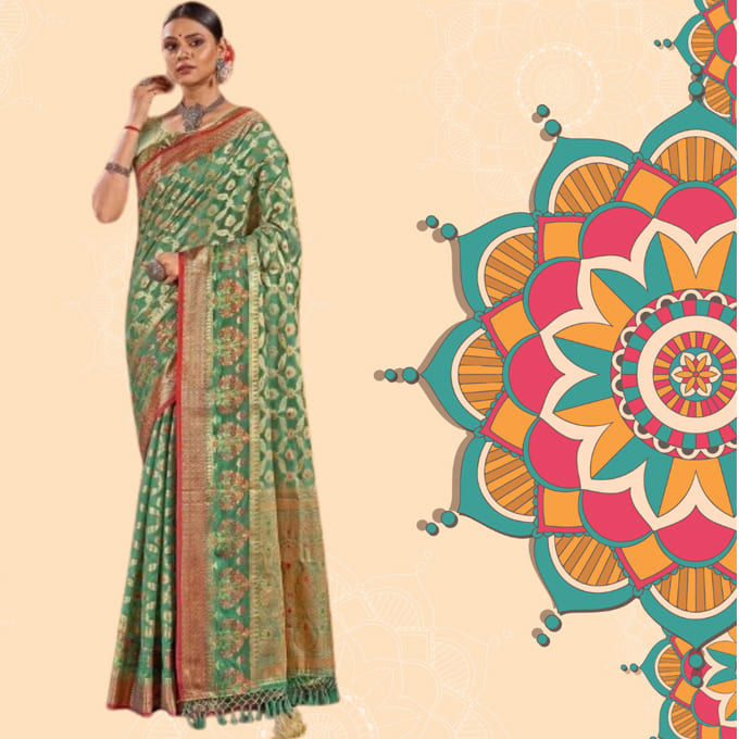 Ashtami - Colour Peacock Green